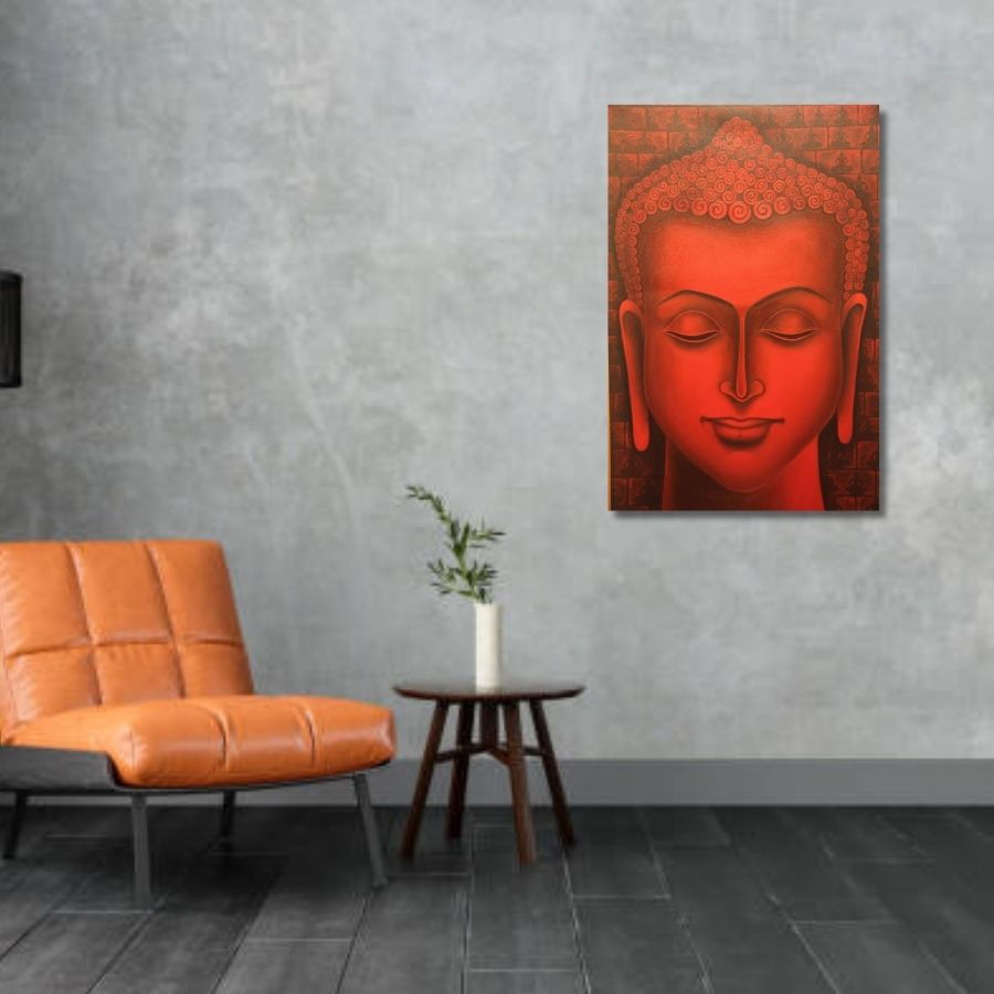 Thumbnail: handmade lord buddha canvas painting