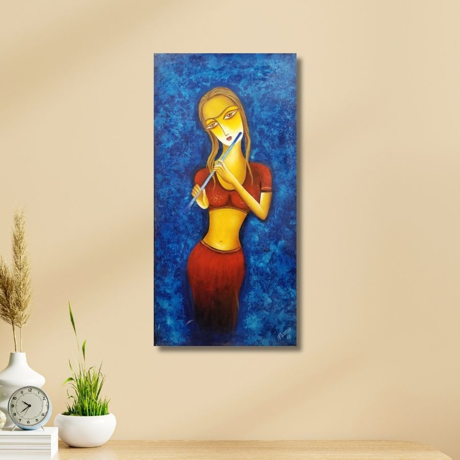 Thumbnail: famous Modern Art Meera Bai Painting for wall