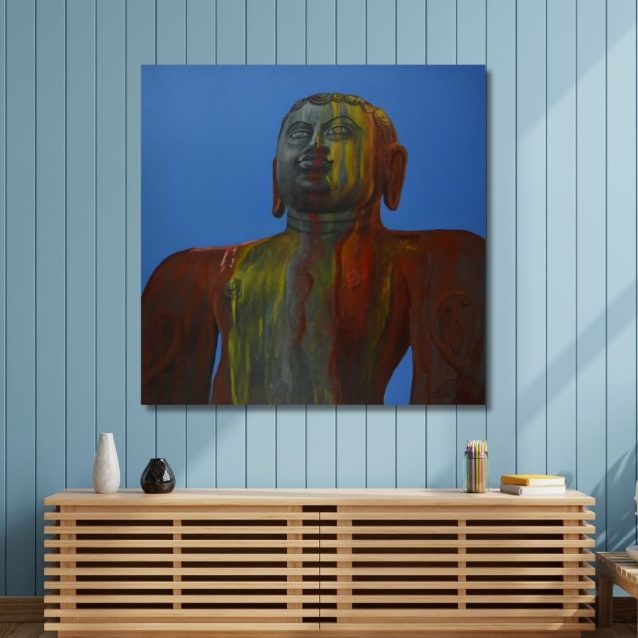 Thumbnail: handmade Bahubali Gomateshwara Artwork by Indian Artist