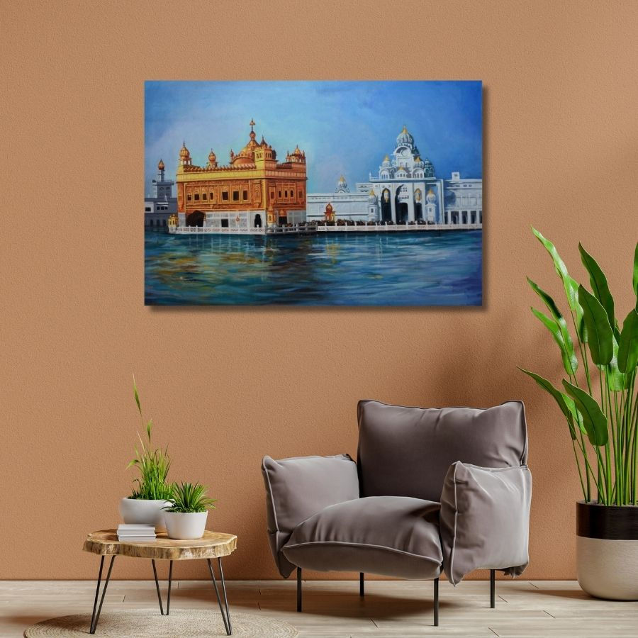 Thumbnail: handmade Golden Temple Amritsar Painting by Indian Artist