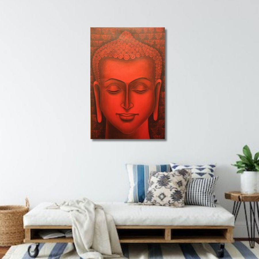 Thumbnail: lord buddha canvas painting by Indian artist