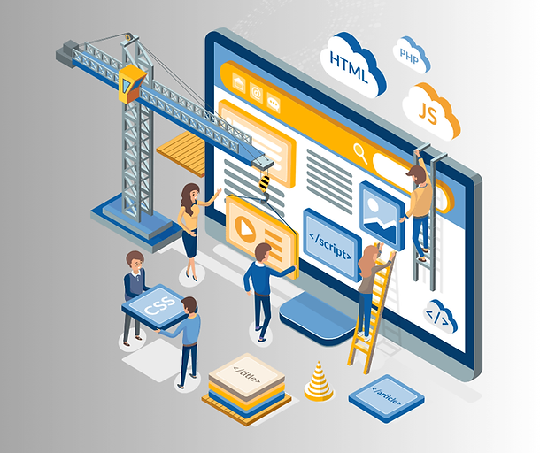 Dark Blue Bold and Bright Website Development