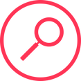 magnifier in a circle illustration representing search engine optimization