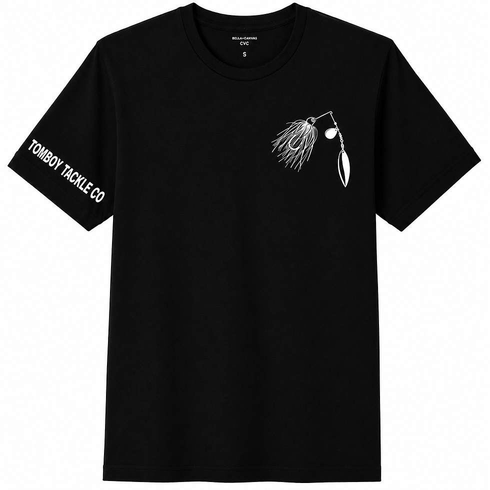 Thumbnail: Bella + Canvas 3001 CVC Tee Unisex Blk Tee with Spinnerbait Chest 