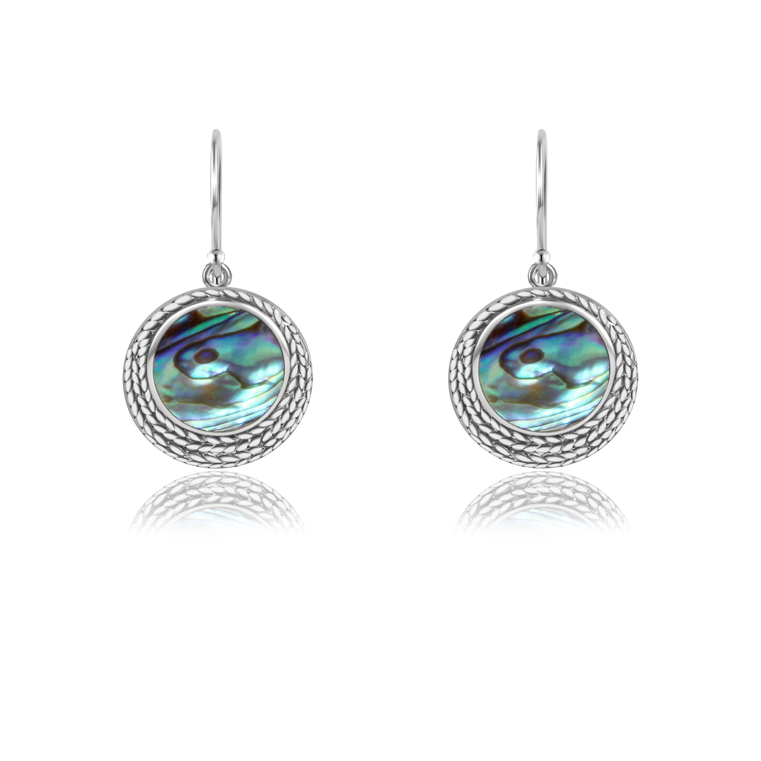 Handmade Abalone Shell Sterling Silver Earrings