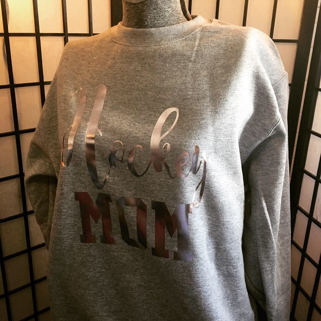 Hockey Mom Sweatshirt Rose Gold