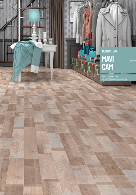 Çamsan Modern Mavi Çam 706 Derzli Laminat Parke
