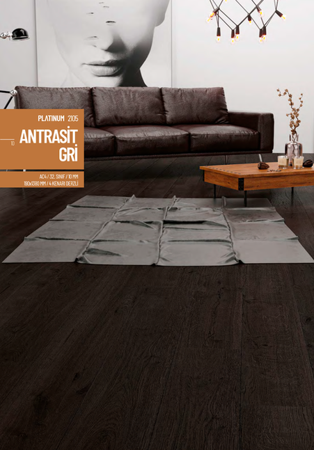 Çamsan Platinum Antrasit Gri 2105 10mm Derzli Parke Modeli
