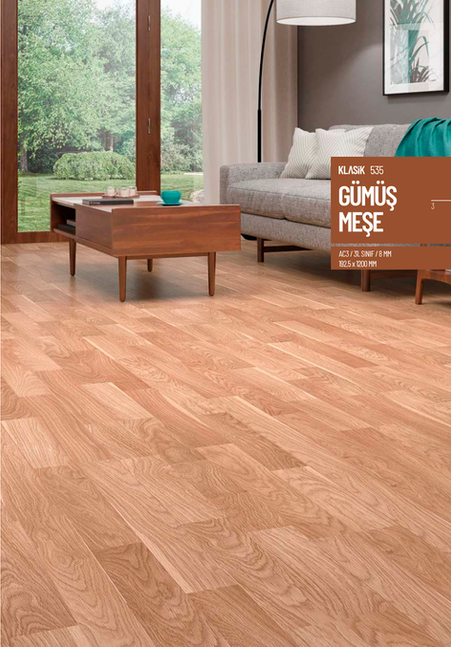 Çamsan Klasik Gümüş Meşe 535 8mm Laminat Parke Modeli