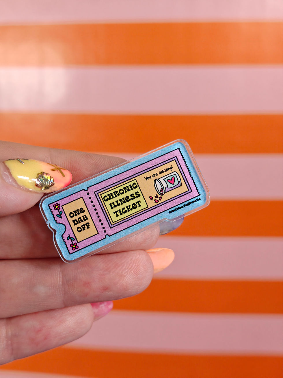 chronic illness ticket pin, illness badge, chronic pain art, mental health art, irish accessory