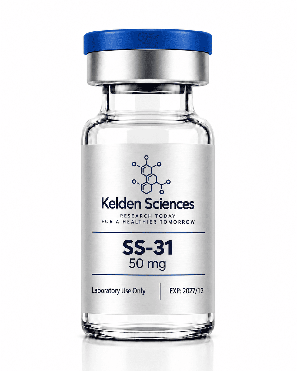 Kelden Sciences SS-31 50 mg vial on a white background