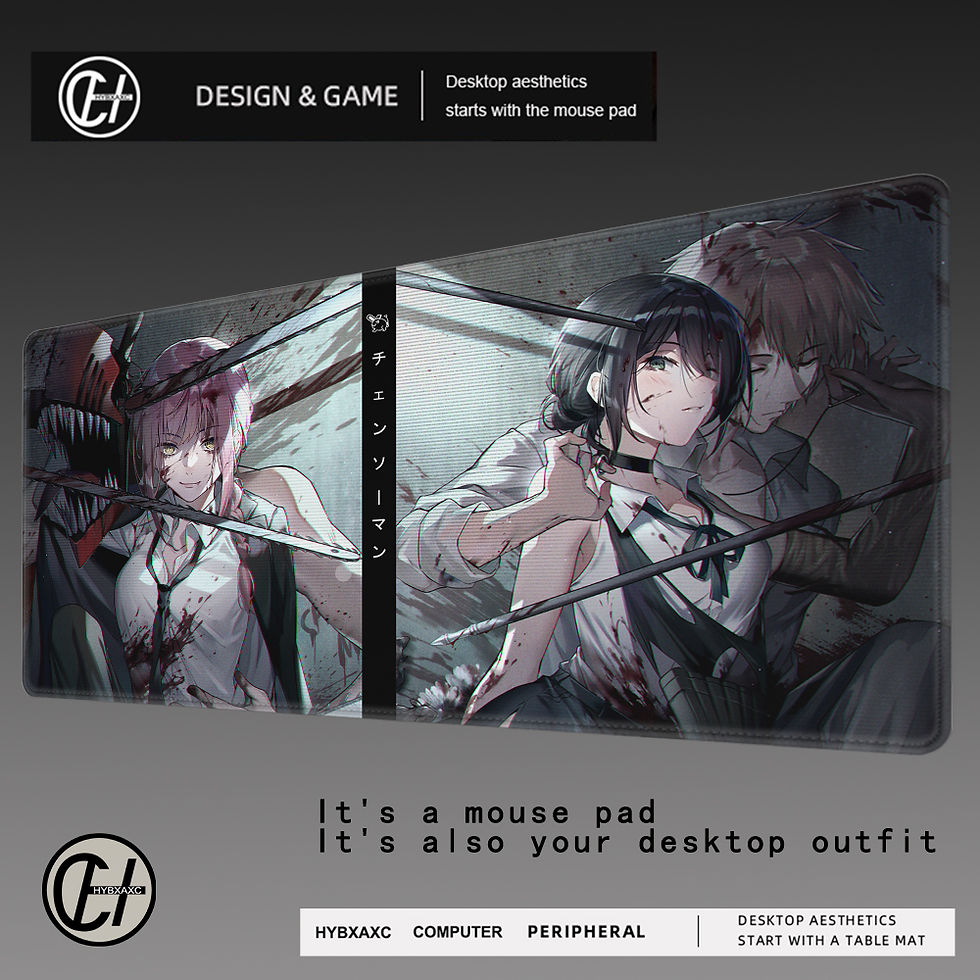Miniatura: Mouse Pad Laptop Kawaii Anime Girl Reze Keyboard Pad PC Black And White Flower D