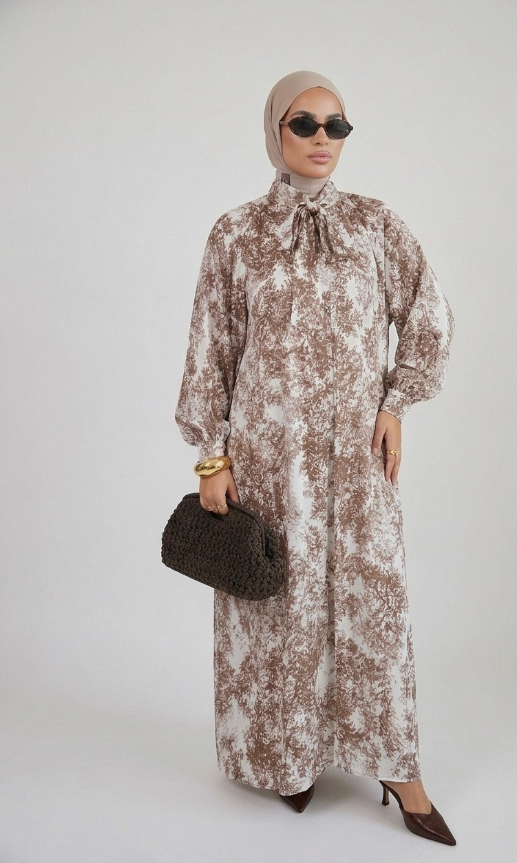 Elegant Printed Maxi Dress One-size