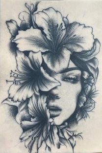 Tattoo, Kurs, Ink, Course, Seminar, Akademie, Academy, flower, visage, face, womanportrait