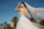 Thumbnail: back close up view of Austin sexy glitter wedding dress