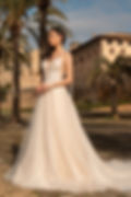 front view of Austin sexy glitter wedding dress