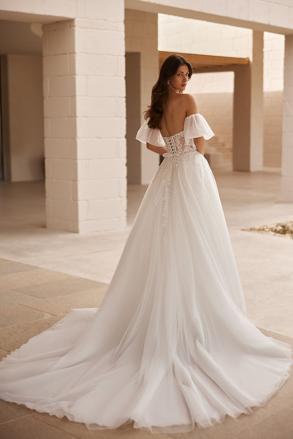 Thumbnail: back view of 5601 princess corset top wedding dress
