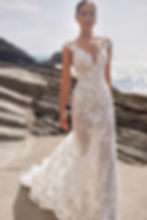 Thumbnail: front view of Meg lace mermaid wedding dress