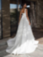 back view of Linda satin princess wedding dress