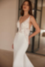 Thumbnail: front close up view of 5657 mermaid lace wedding dress