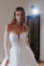Thumbnail: front close up view of Jess glitter church ballgown