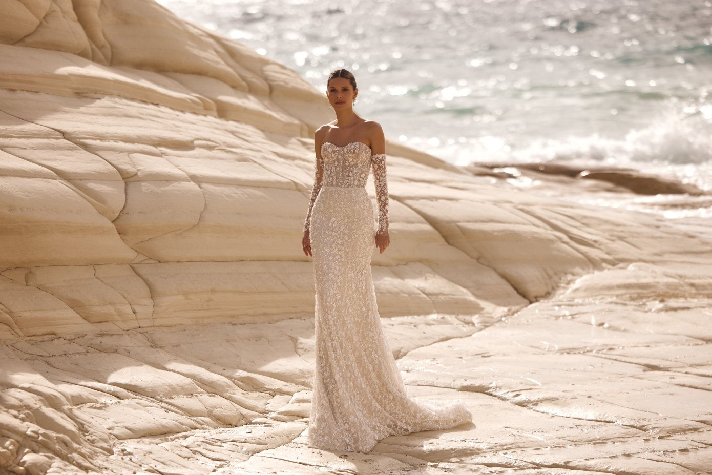 back view of Shannel glitter mermaid wedding dress