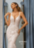 front close up view of Luna glitter lace wedding dress