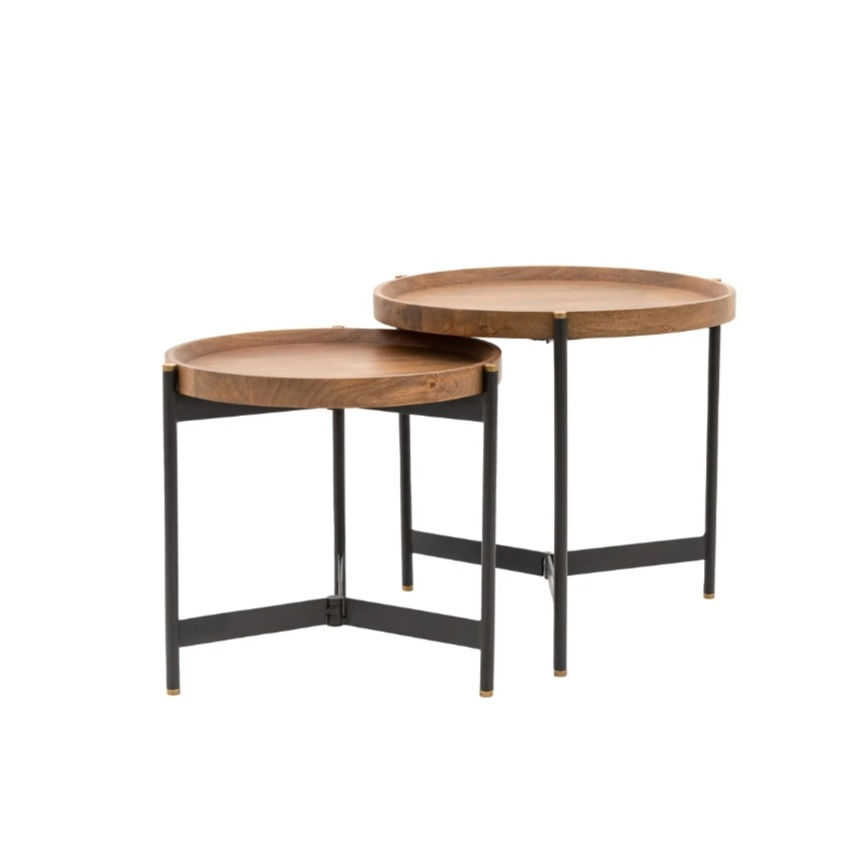 Thumbnail: Dakota Round Mango Wood 2 Nesting Tables