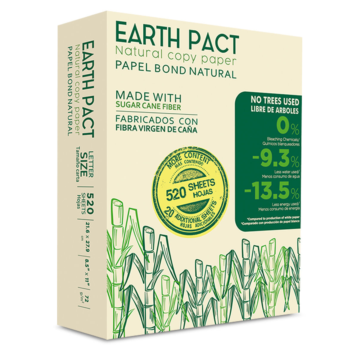 Papel Bond Ecológico Carta Earth Pack Natural