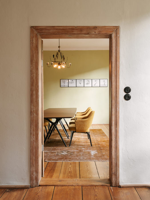 Interior view of Concept Space, Potsdam — transition between living and dining space