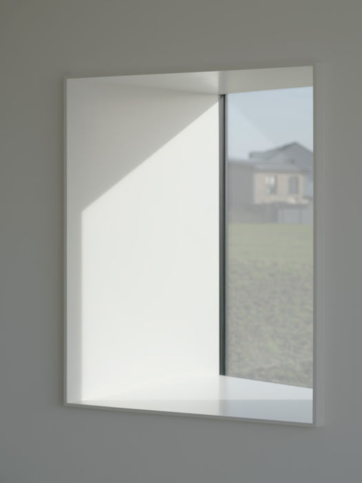 Interior window niche in private residence Aachen — built-in seating area integrated into facade structure