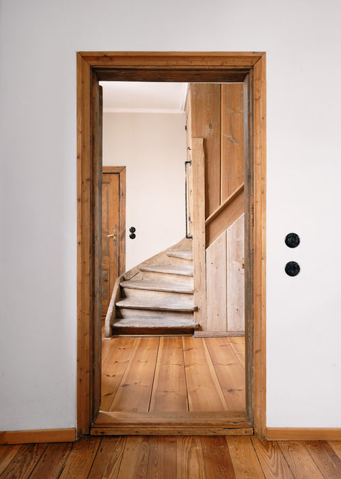 Kitchen view in Concept Space, Potsdam — connection towards hallway and staircase