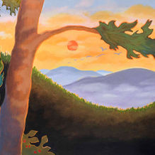 View of the Appalachian mountains through the trees.