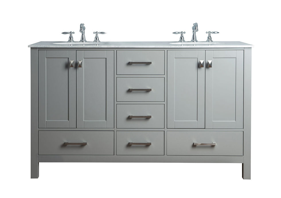 60" Malibu Grey Double Sink Vanity