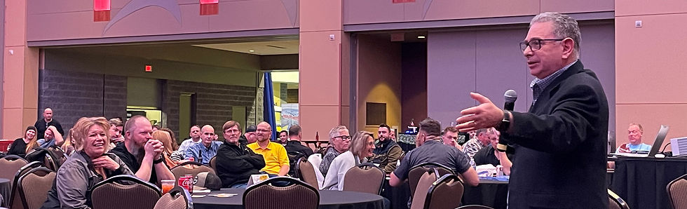 Motivational and content speaker Jeff Slutsky delivers audience participation and humor