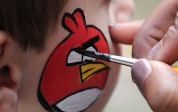angry bird face painting