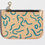 Thumbnail: Leather zippered pouch - Blue Squiggle