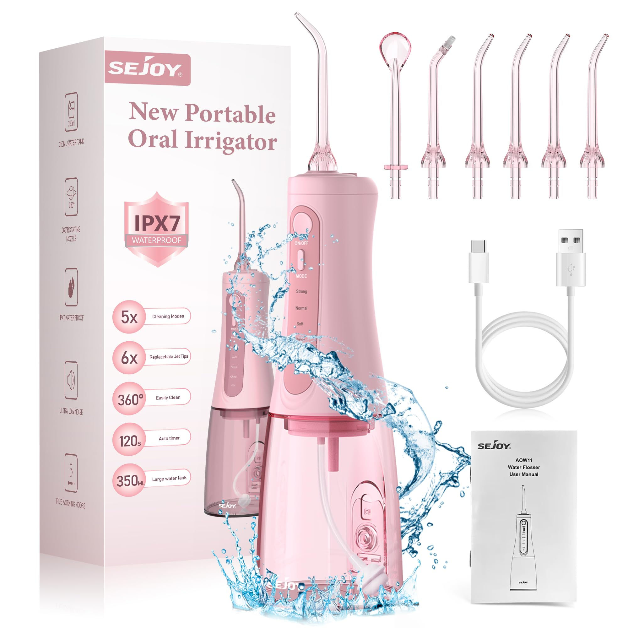 Water Dental for Teeth Cleaning and Flossing Water Flosser Electric Cordless Wat
