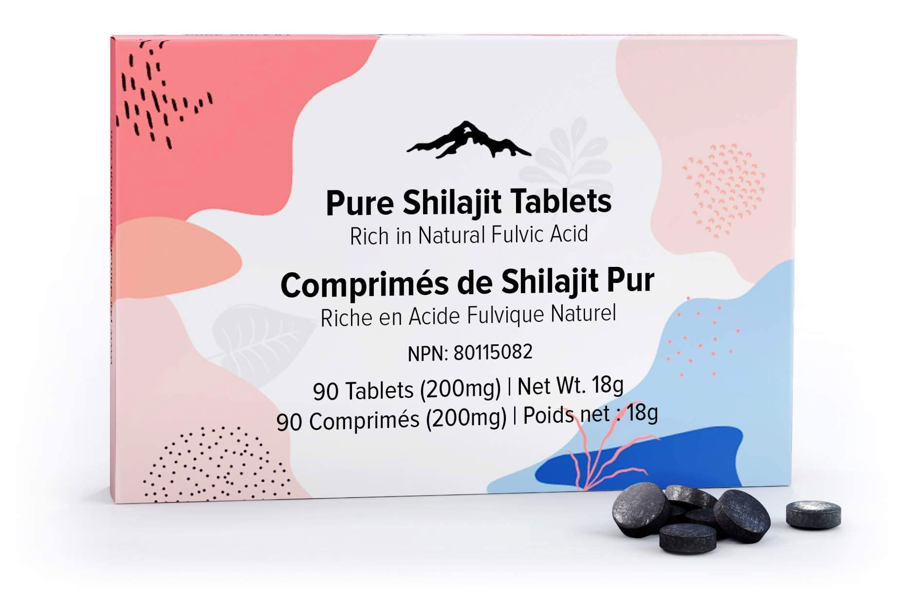 Pure Shilajit Tablets 90ct. (200mg Each) - Plant Derived Fulvic Minerals for Met