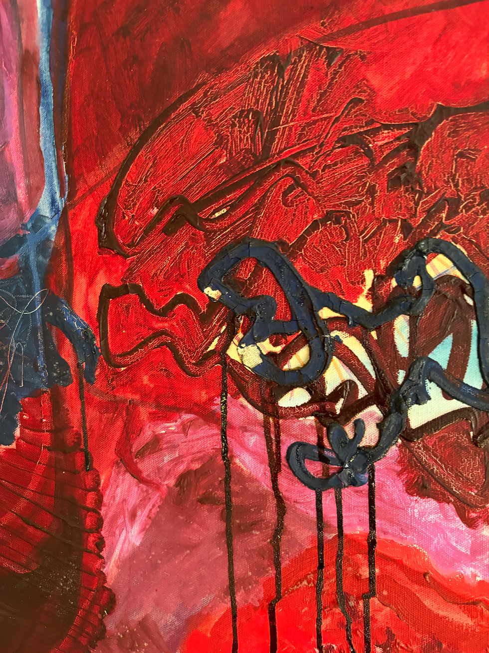 Thumbnail: Red Flower / Fleur rouge 50"x60"x1"