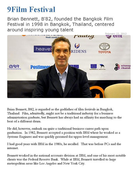 9Film Festival Bio Brian Univ of Richmon