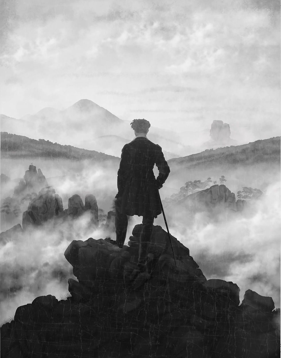 The man above the sea of fog, digital replica