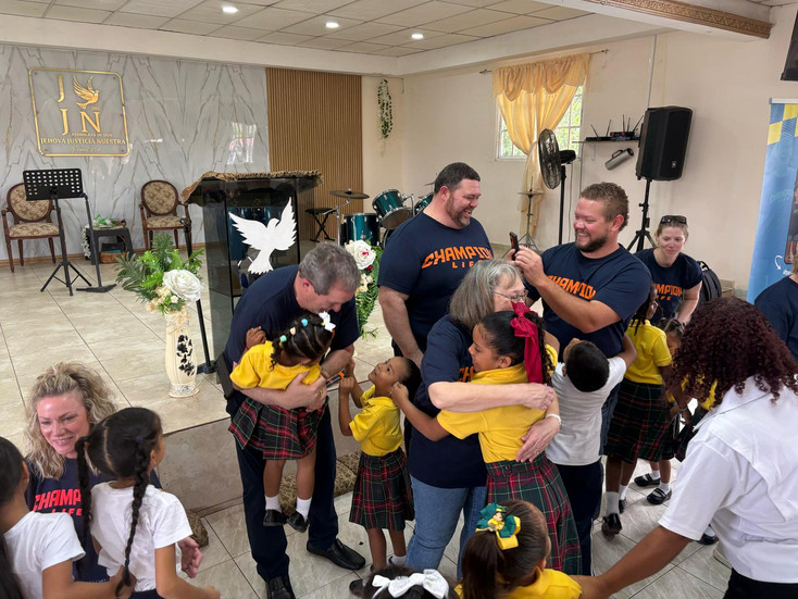 Loving on the Panamamian School children