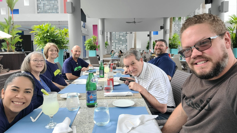 Panama 2025 team at dinner in our hotel