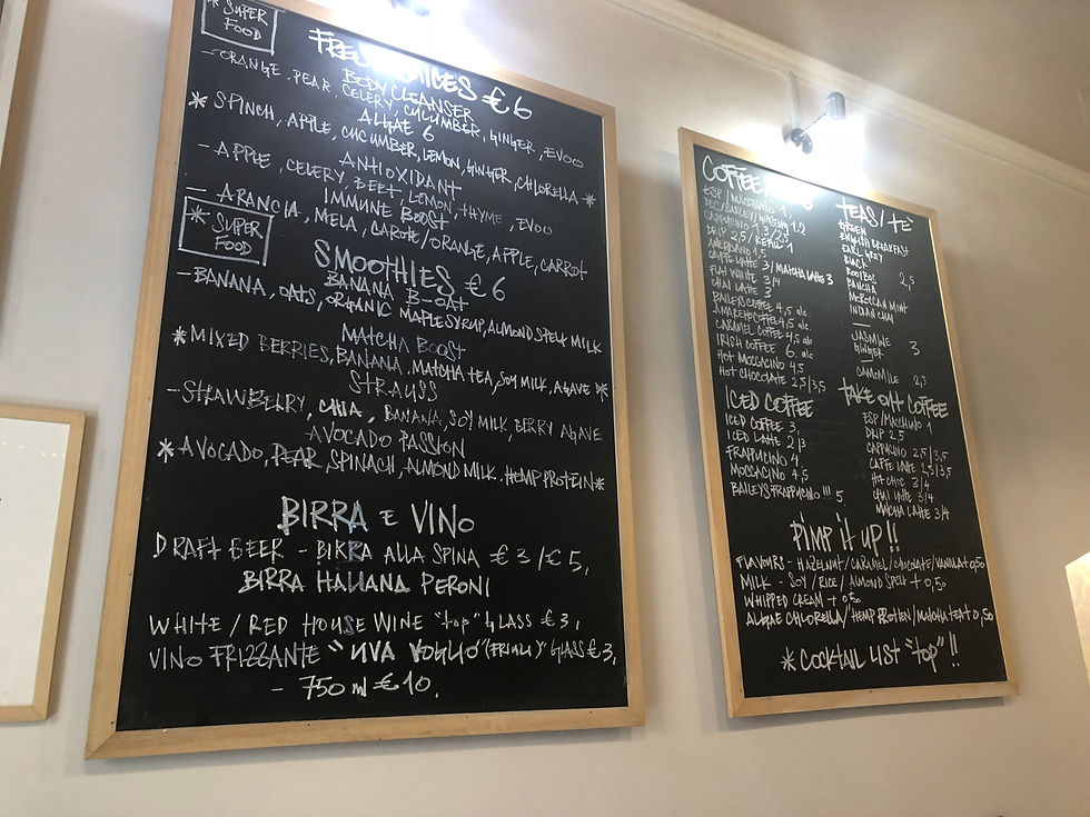 In addition to their delicious food, Le Vespe offers an abundant list of coffees, teas, juices, smoothies, and alcoholic drinks.