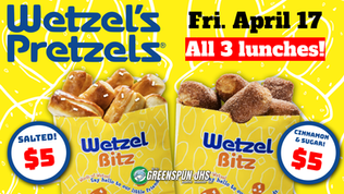 Wetzel's Pretzels Friday April 17