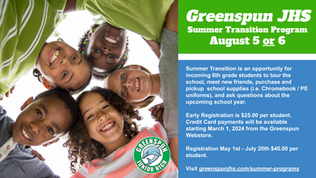 Summer Transition Program Aug. 5 or 6