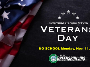 NO SCHOOL Monday, Nov. 11