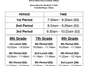 2026-2027 Start Time and Bell Schedule
