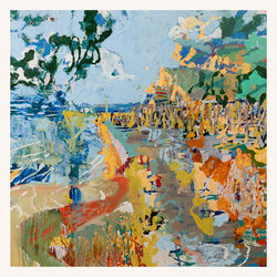 Pentewan Creek, Cornwall, 2025, oil on board, 120x120cm, Luke Sciberras